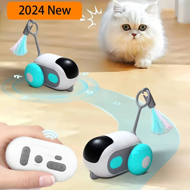 Robo rato de brinquedo inteligente para gato  - acionamento automático envolvente com evitação de obstáculos realista e sensor infravermelho