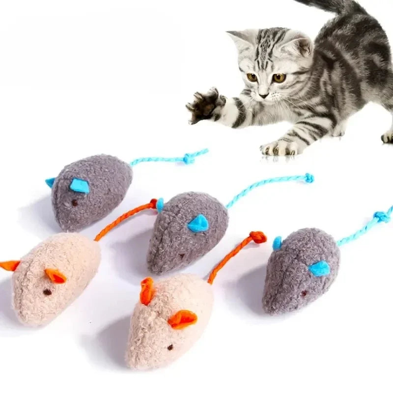 Brinquedos interativos de pelúcia para ratos e gatos com linho durável, perfeito para raças pequenas, seguro para brincar dentro de casa