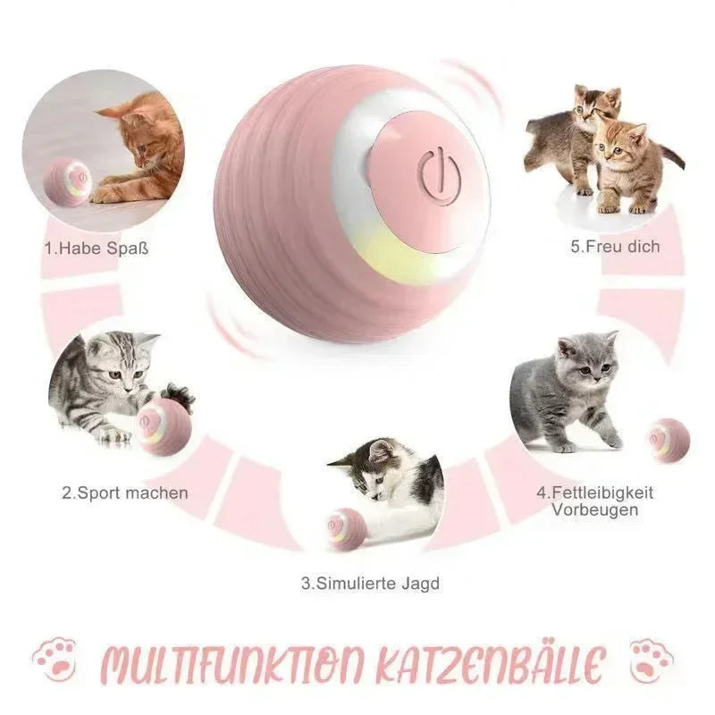 Brinquedos para gato de Silicone, Bola Inteligente de Rolamento Automático