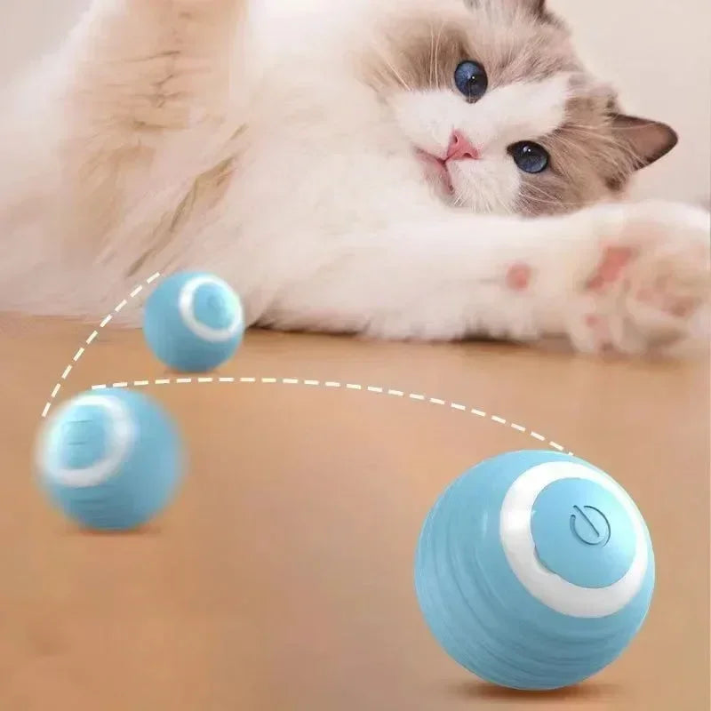 Brinquedos para gato de Silicone, Bola Inteligente de Rolamento Automático