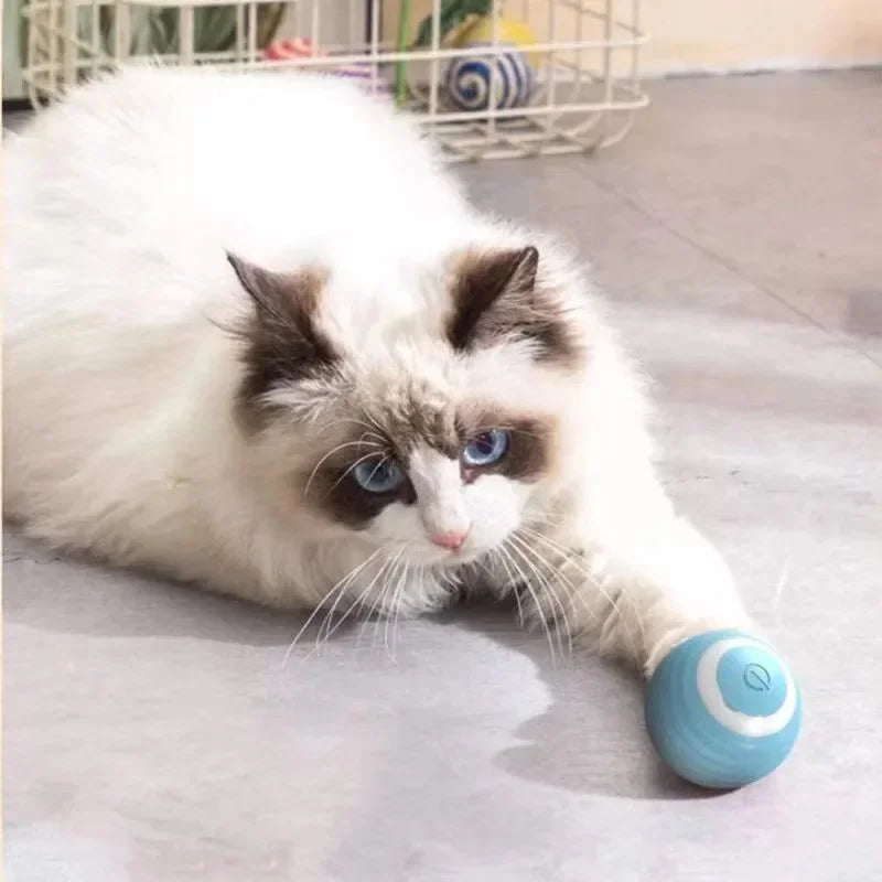 Brinquedos para gato de Silicone, Bola Inteligente de Rolamento Automático