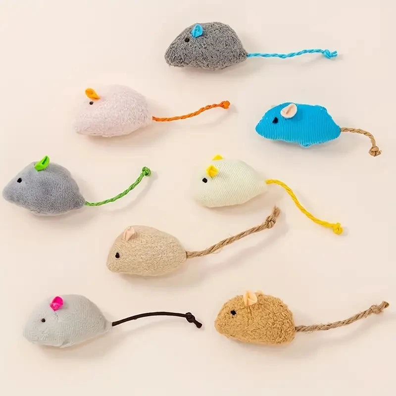 Brinquedos interativos de pelúcia para ratos e gatos com linho durável, perfeito para raças pequenas, seguro para brincar dentro de casa