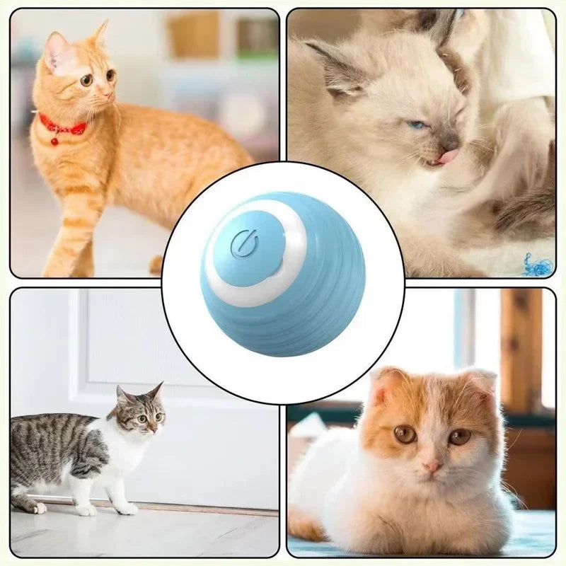 Brinquedos para gato de Silicone, Bola Inteligente de Rolamento Automático