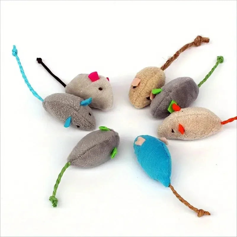 Brinquedos interativos de pelúcia para ratos e gatos com linho durável, perfeito para raças pequenas, seguro para brincar dentro de casa