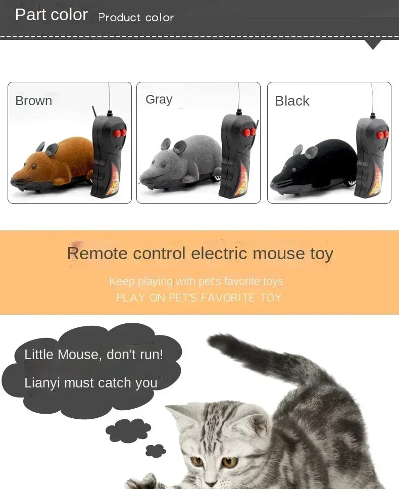 Brinquedo de gato engraçado de rato com controle remoto